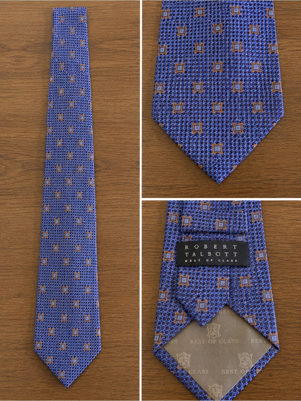 Robert Talbott Purple-Blue Geometric Silk Tie